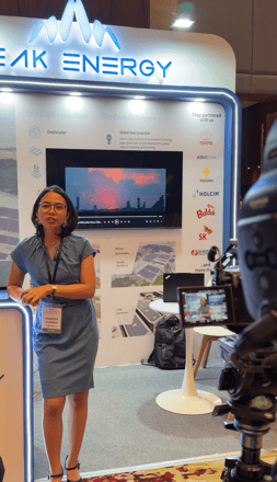 Peak Energy being interviewed at its PRECE 2026 booth.